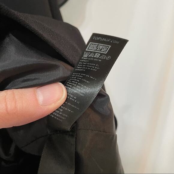 Topshop Black Ruffled Sleeve Mini Dress Womens 2 Sheer Formal Party A line - Picture 7 of 7